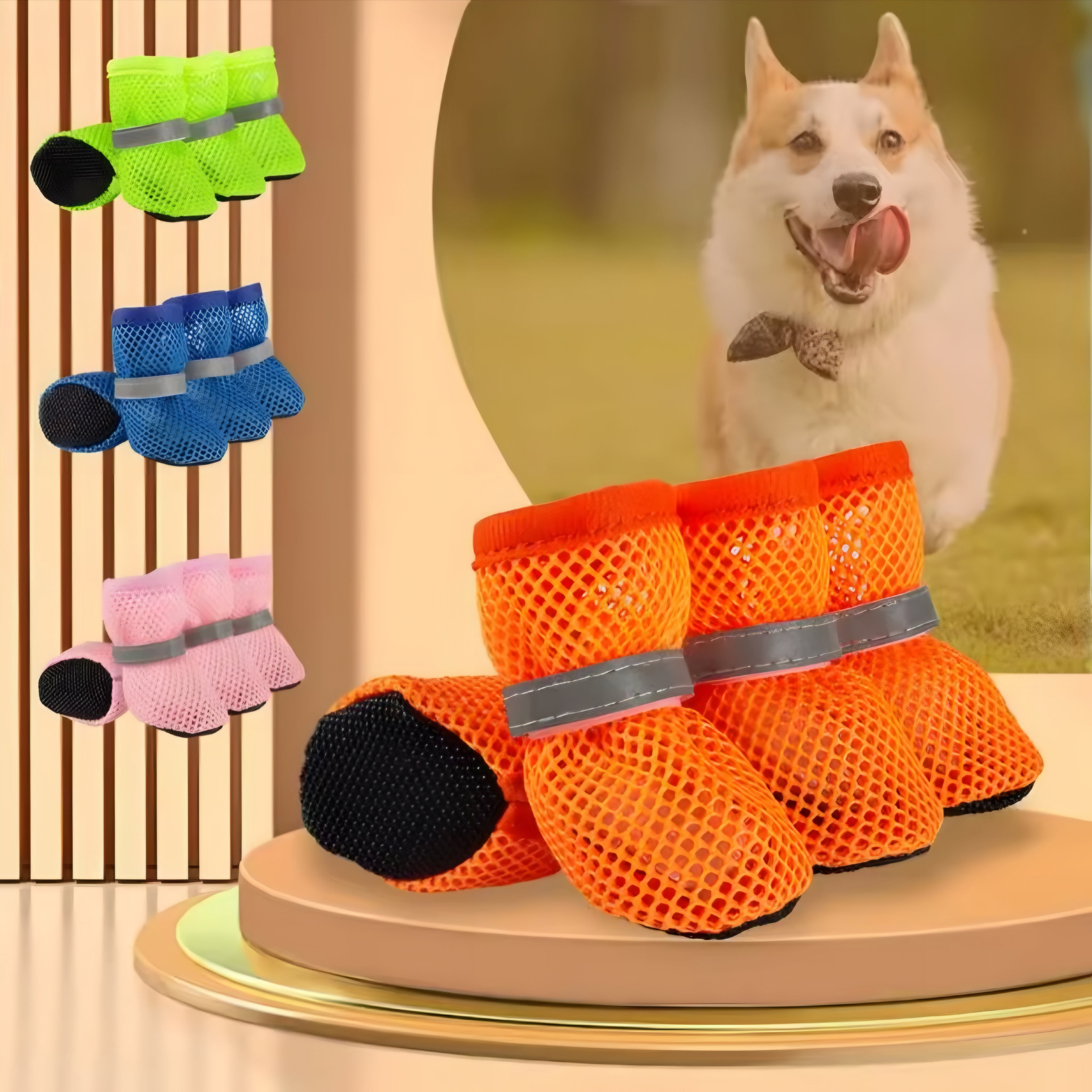 Atmungsaktive Hunde-Schuhe aus Mesh